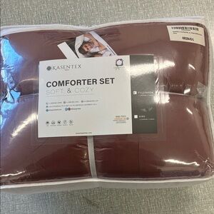 Queen Size Soft & Cozy Comforter Set - Deep Burgundy (88 x 90"+ 21 x 27"x 2)